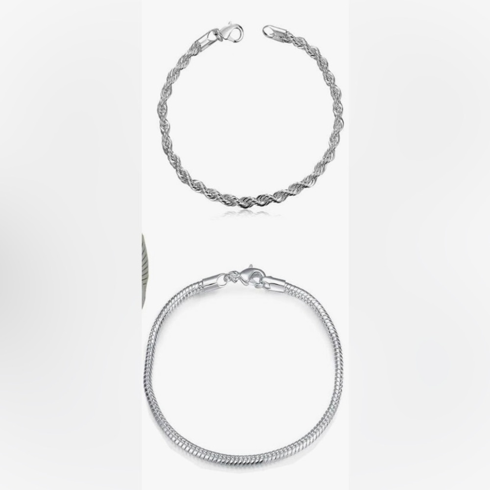 NWT 2 stainless steal silver bracelets
